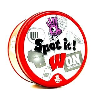 SPOT IT! WISCONSIN EDITION GAME BADGERS FAMILY COLLEGE JJ WATT FOOTBALL TRAVEL